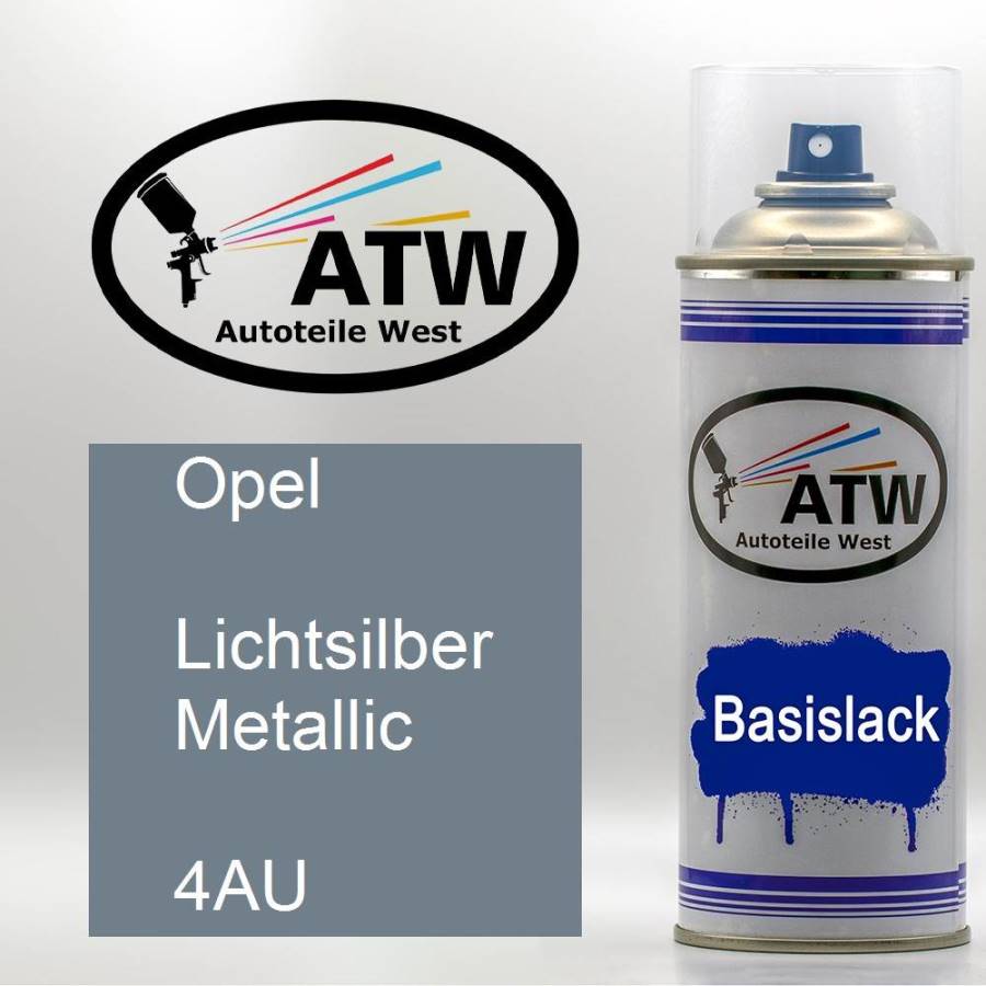 Opel, Lichtsilber Metallic, 4AU: 400ml Sprühdose, von ATW Autoteile West.